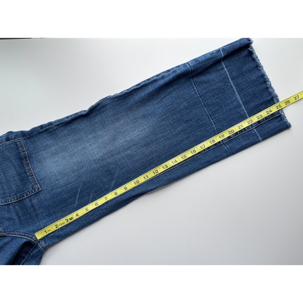 Pilcro & the Letterpress Mid Rise Wide Leg Crop Denim Jeans Raw Hem Womens 28 - Picture 10 of 14